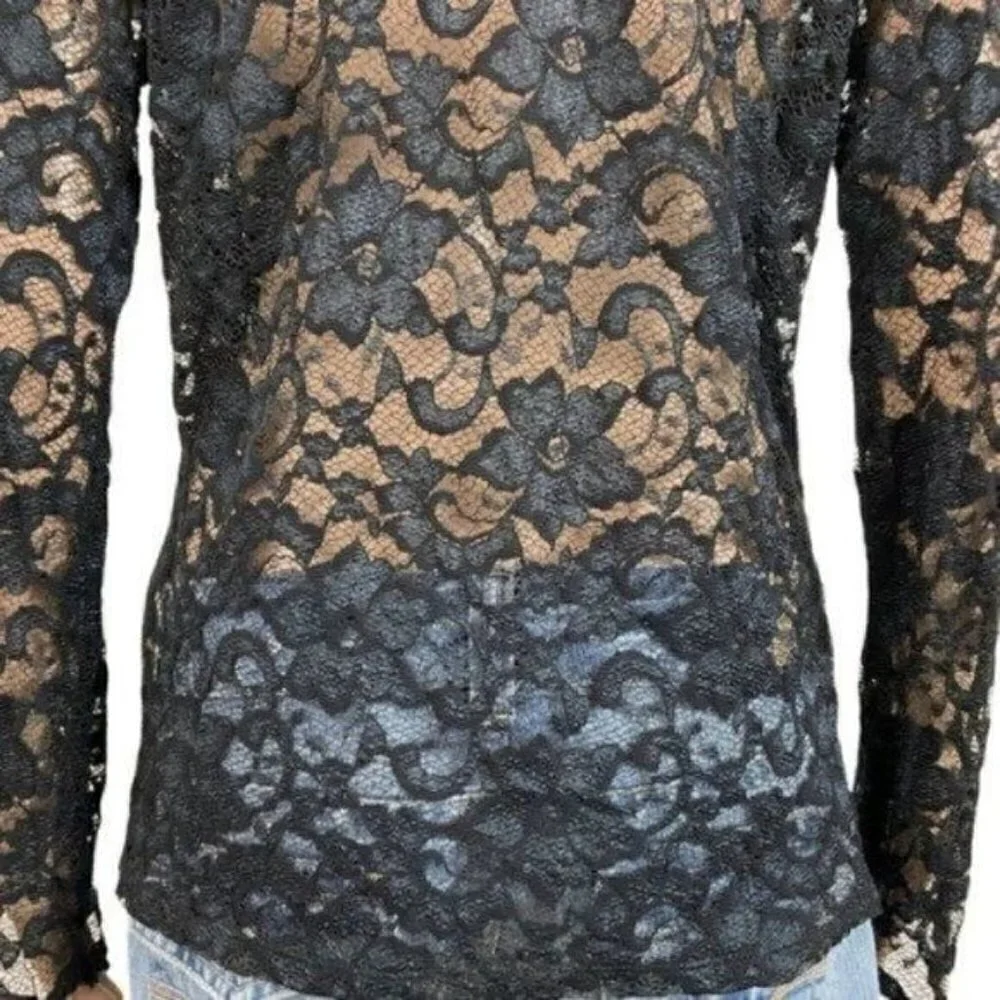 Vintage Also Know As Sheer floral one button closure blouse top size Medium - Picture 9 of 13